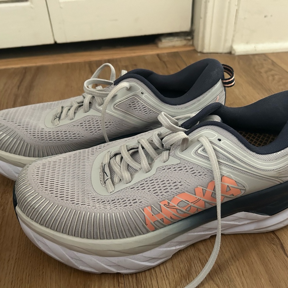 Hoka Women's Sneakers in Gray and Orange